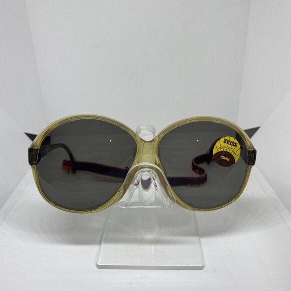 Vintage Zeiss Sunglasses Oversized 217 AC9 8073 Oval Yellow 61-11-125 with strap - Picture 1 of 9